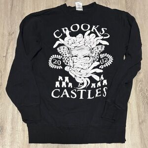 Crooks & Castles Black Crewneck with White Graphic